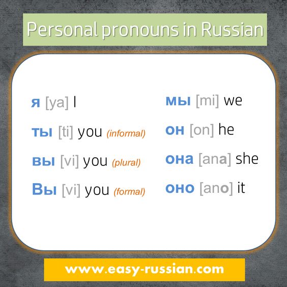 Personal pronouns in Russian